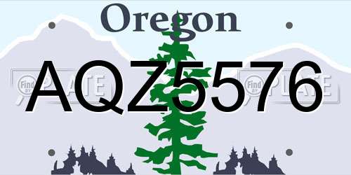 AQZ5576 Oregon License Plate