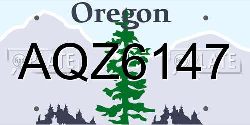 AQZ6147 Oregon License Plate