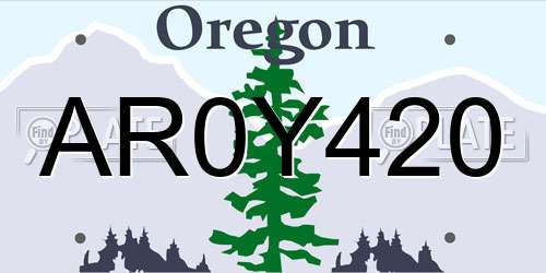 AR0Y420 Oregon License Plate