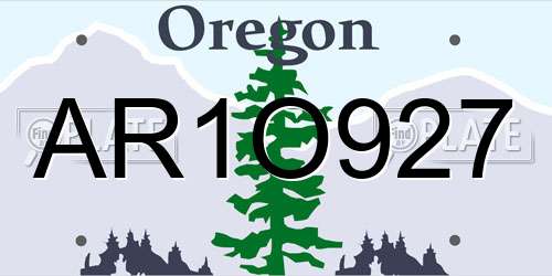 AR1O927 Oregon License Plate