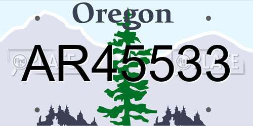 AR45533 Oregon License Plate