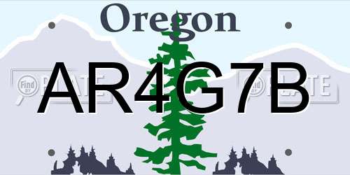 AR4G7B Oregon License Plate