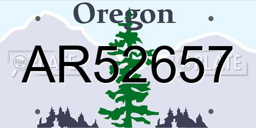 AR52657 Oregon License Plate