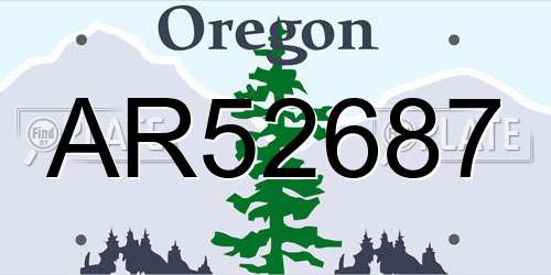 AR52687 Oregon License Plate