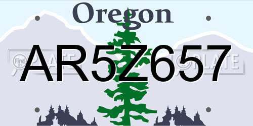 AR5Z657 Oregon License Plate