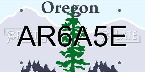 AR6A5E Oregon License Plate
