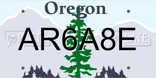 AR6A8E Oregon License Plate