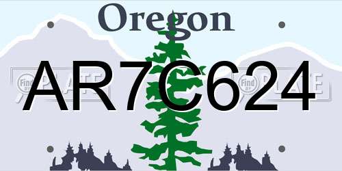 AR7C624 Oregon License Plate