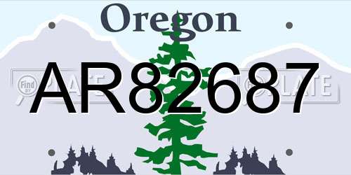 AR82687 Oregon License Plate