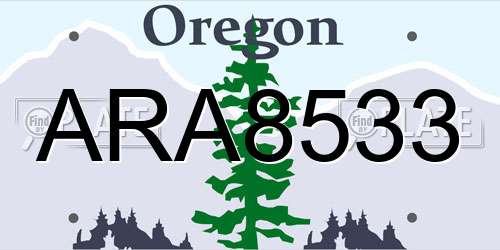 ARA8533 Oregon License Plate