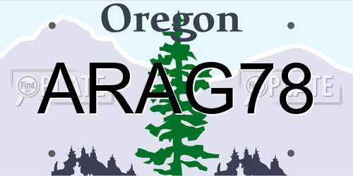 ARAG78 Oregon License Plate
