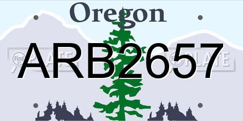 ARB2657 Oregon License Plate