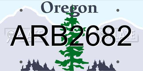 ARB2682 Oregon License Plate