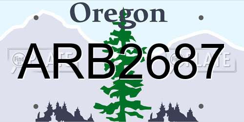 ARB2687 Oregon License Plate