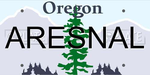 ARESNAL Oregon License Plate