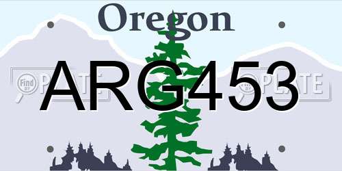ARG453 Oregon License Plate