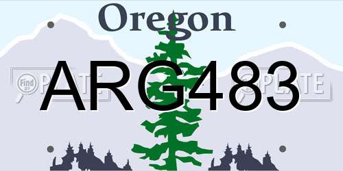 ARG483 Oregon License Plate