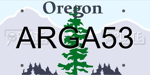 ARGA53 Oregon License Plate