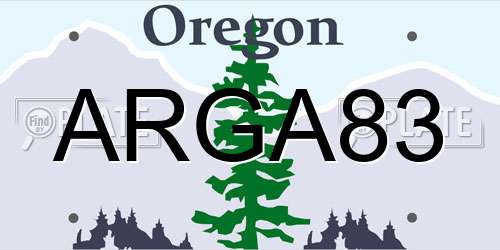 ARGA83 Oregon License Plate