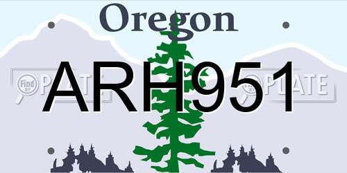 ARH951 Oregon License Plate
