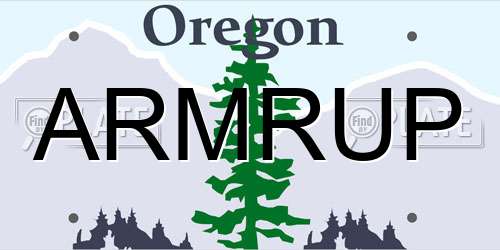 ARMRUP Oregon License Plate