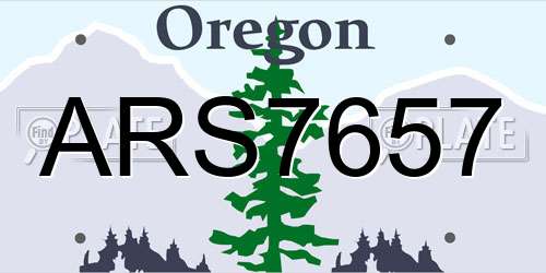ARS7657 Oregon License Plate