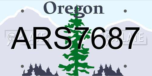 ARS7687 Oregon License Plate