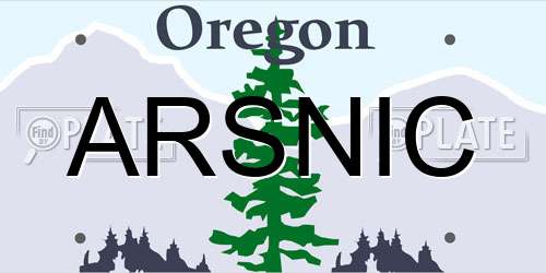 ARSNIC Oregon License Plate