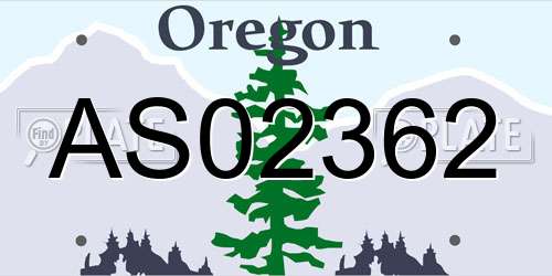 AS02362 Oregon License Plate