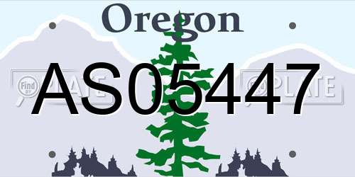 AS05447 Oregon License Plate