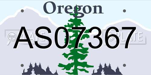 AS07367 Oregon License Plate
