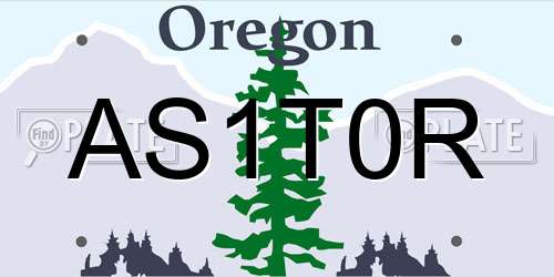 AS1T0R Oregon License Plate