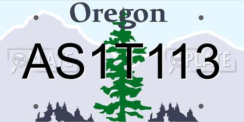 AS1T113 Oregon License Plate