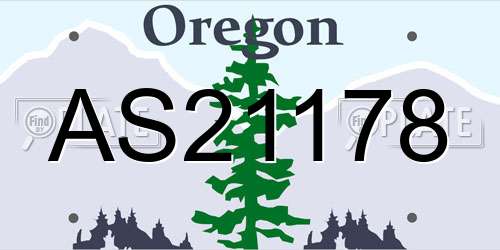 AS21178 Oregon License Plate