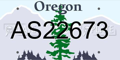 AS22673 Oregon License Plate