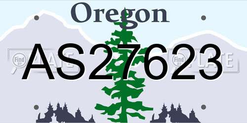 AS27623 Oregon License Plate