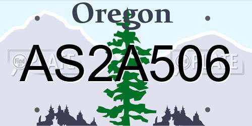 AS2A506 Oregon License Plate