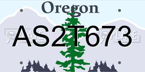 AS2T673 Oregon License Plate