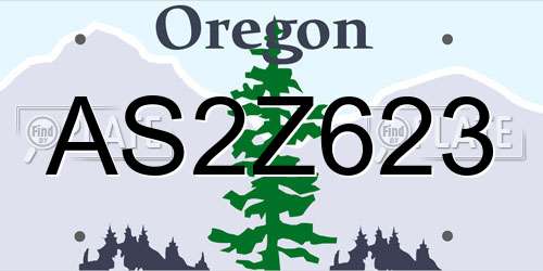 AS2Z623 Oregon License Plate