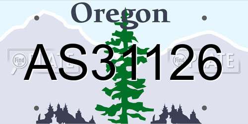 AS31126 Oregon License Plate