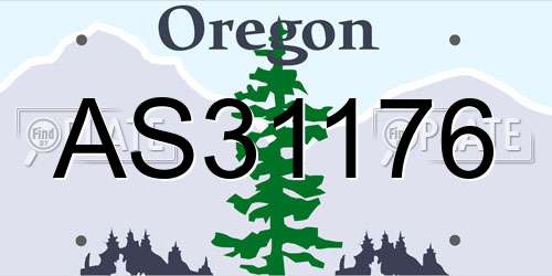 AS31176 Oregon License Plate