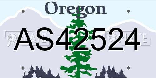 AS42524 Oregon License Plate