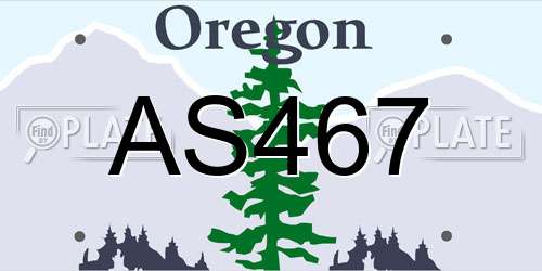 AS467 Oregon License Plate