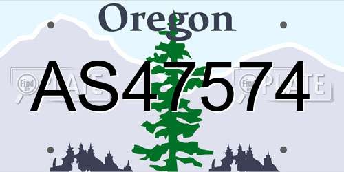 AS47574 Oregon License Plate