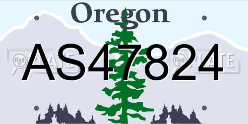 AS47824 Oregon License Plate