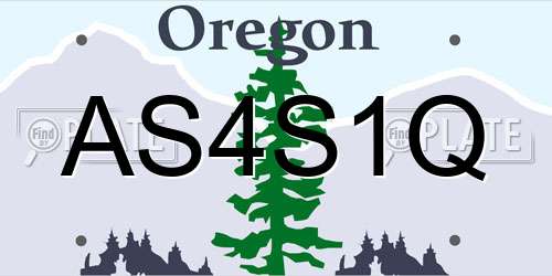 AS4S1Q Oregon License Plate