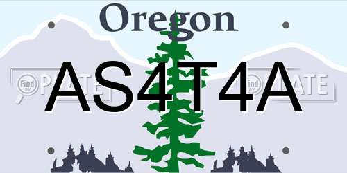AS4T4A Oregon License Plate