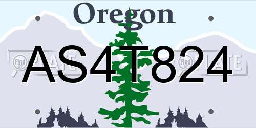 AS4T824 Oregon License Plate