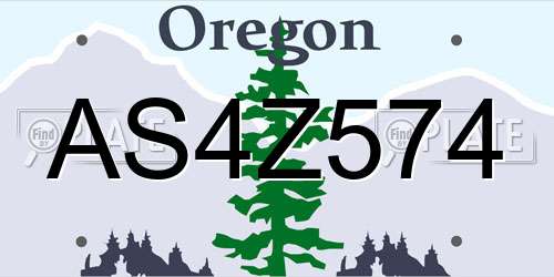 AS4Z574 Oregon License Plate