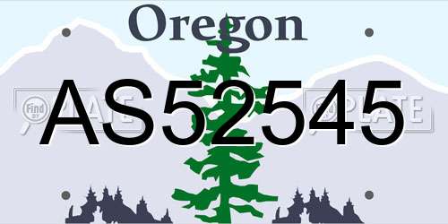 AS52545 Oregon License Plate